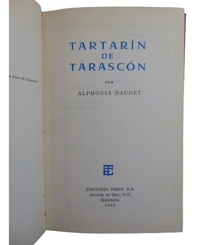 Adp Tartarin De Tarascon Alphonse Daudet / Ed. Toray 1962