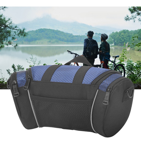 Bolsa Para Manillar De Bicicleta Con Rayas Reflectantes Azul