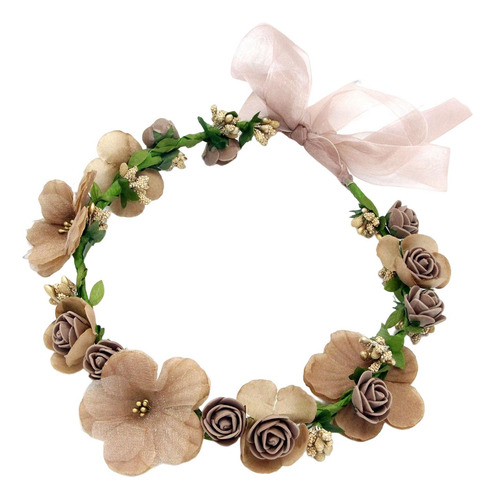 Corona De Flores Diadema Corona Floral Tocado De Novia Para