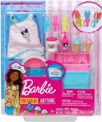 Pacote Acessórios Barbie Cozinhar E Assar Tema Sorvete Top