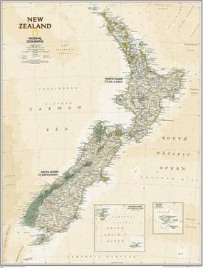 New Zealand Executive, Laminated - National Geographic Maps