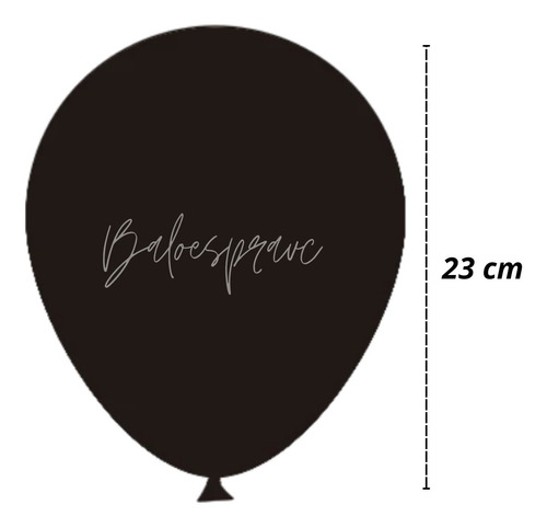 50 Unidades Bexiga Balão Liso 9 Polegadas Decoraçao Festa Cor Preto