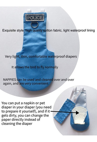 Hezhuo Bird Clothes Parrot Diapers Bird Flight Suits, Reusab