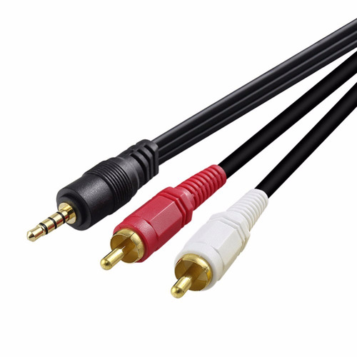 Cable Auxiliar De Audio 3.5 Mm A Rca Hwin 1.5mts 