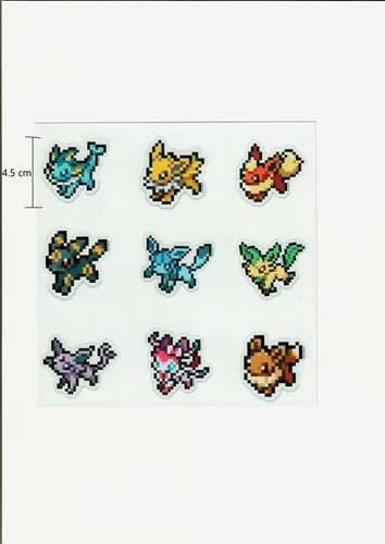 Eevee Evolutions Stickers Pixel Pack 9