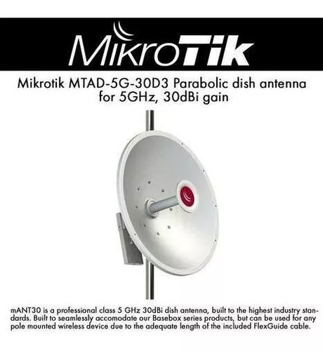 Antenne parabolique 5 GHz 30 dBi MikroTik MTAD-5G-30D3-PA