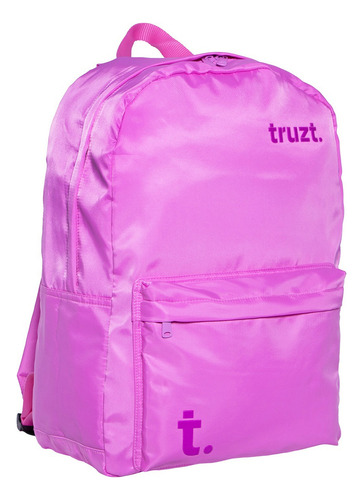 Mochila Juvenil Truzt Rosa Diseño De La Tela Liso