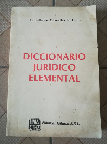 Libro Diccionario Jurídico Elemental, Editorial Heliasta