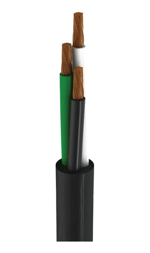 Cable Uso Rudo 3x12 Awg, 300v, Color Negro, Marca Iusa