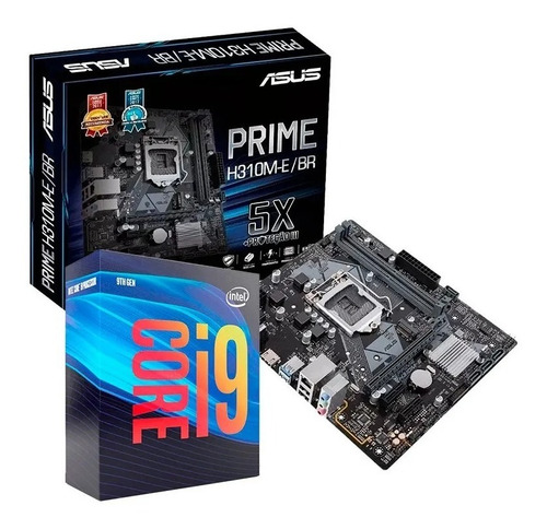 Imagem 1 de 1 de Kit Processador I9 9900k Asus + H310m-e R2.0 Com Nota Fiscal