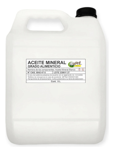 Aceite Mineral Grado Alimenticio 5 Litros 100% Puro Masajes