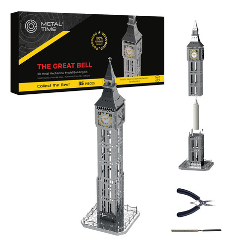 Metal Time Big Ben Reloj 3d Diy The Great Bell Funcional