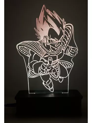 Luminária Led 3d, Vegeta, Dragon Ball Z, desenho, decoração, 16