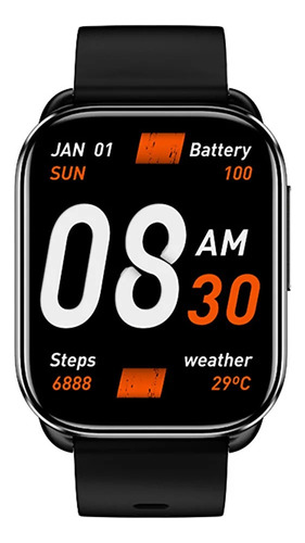 Smartwatch QCY GS S6 2.02" caja negra y bisel  gris oscuro
