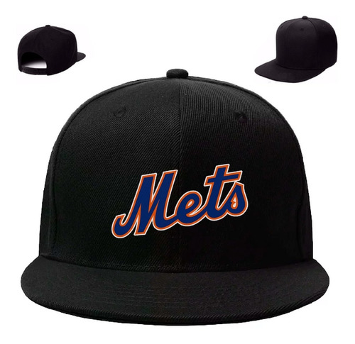 Gorra Plana New York Mets Logo Nombre Beisbol Phn