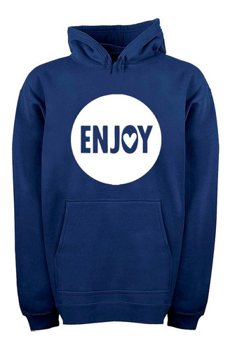 Buzo Canguro Frase Enjoy Corazon Diversion Hoodie