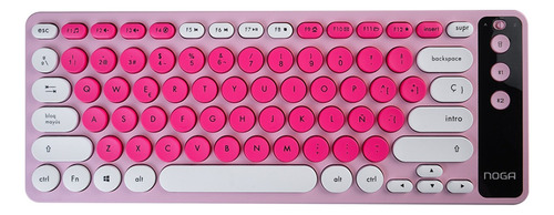 Teclado Noga Receptor Usb Bluetooth C/soporte Celular Q30 Teclado Rosa Idioma Español