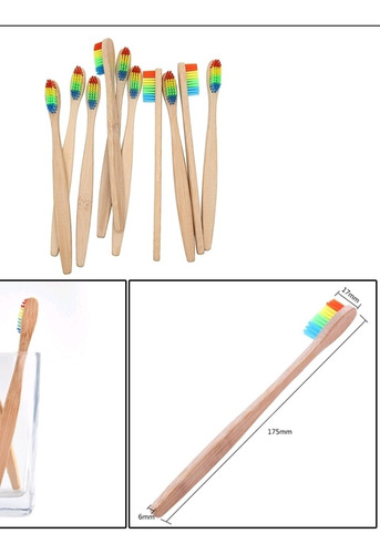 Escova De Dentes De Bambu Com Fibra Flexível Ambiental