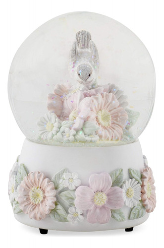 Chickadee Flowers Pastel Musical Snow Globe Toca Melodã...