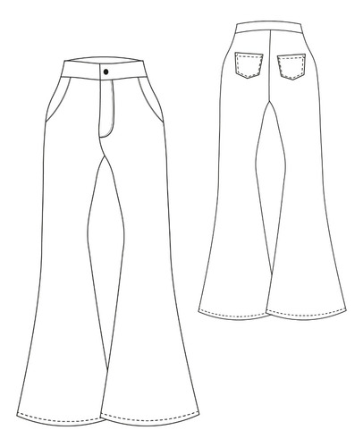 Molde Patrón Imprimible Pantalón Oxford Plano Mujer Pdf A4
