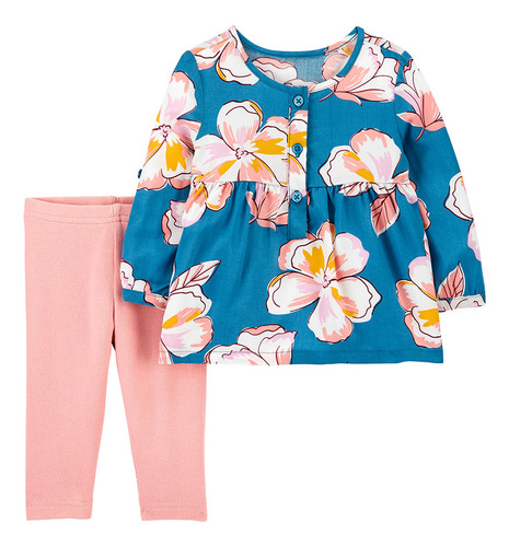 Carters Set 2 Piezas Remera Calza Floral