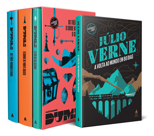 Kit Box Alexandre Dumas + A Volta ao Mundo em 80 dias, de Júlio Alexandre; Verne. Editorial NOVA FRONTEIRA / GRUPO EDIOURO, capa mole em português, 2021
