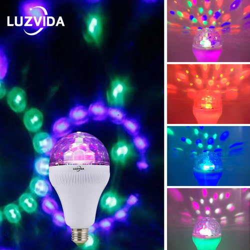 Luzvida Luces De Escenario Fiestas Base E27 Bombillas Giratorias De Color,dj Luces Lamparas Led Bombilla Estroboscópica Disco Bola, Fiesta De Cumpleaños O Club Bar Cabezas Roboticas Traje Robot Led