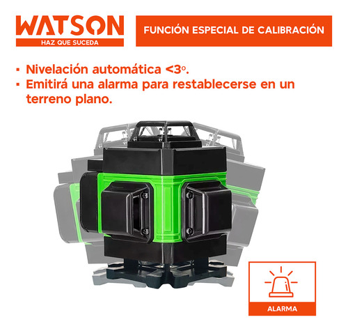 Nivel Láser 16 Líneas Watson Auto + 2 Baterías + Trípode