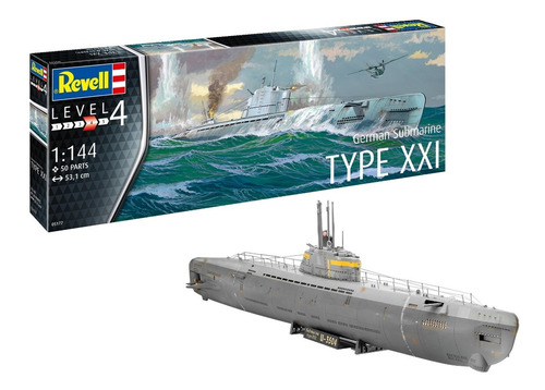 Kit de modelo de submarino alemão tipo Xxi 1/144 Revell