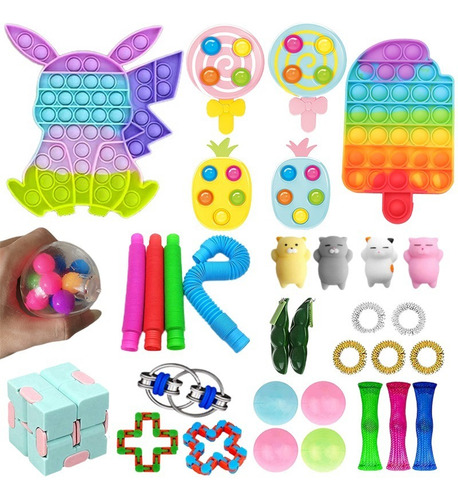 Brinquedo Sensorial Fidget Cubo Anti Stress 30pcs