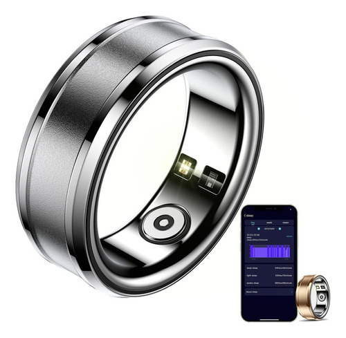 Smart Ring Hombre Y Mujer Multifuncional Ip68 Impermeables Color De La Correa Silver -size 20