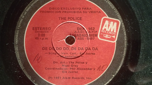 Vinilo Simple Promocional The Police Dododo Inglés, Español 