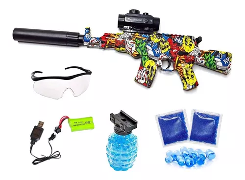 Arminha Bolinha Gel Automática Arma Brinquedo Rifle Elétrico