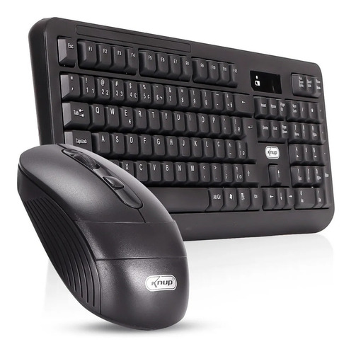 Teclado E Mouse Sem Fio Knup P/ Pc Notebook Tv Game Wireless Cor do mouse Preto Cor do teclado Preto