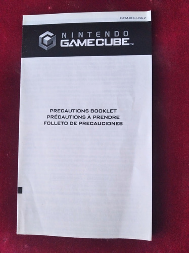 Gamecube ( Manual / Folleto Al Consumidor Inserto ) 3v (^o^)