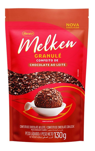 Granulé De Chocolate Ao Leite Melken 130g Confeito Harald