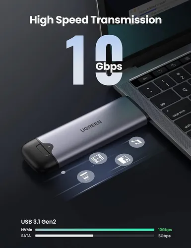 Carry Disk M.2 Pcie Nvme A Usb-c + Usb-a Dual Discos Ugreen