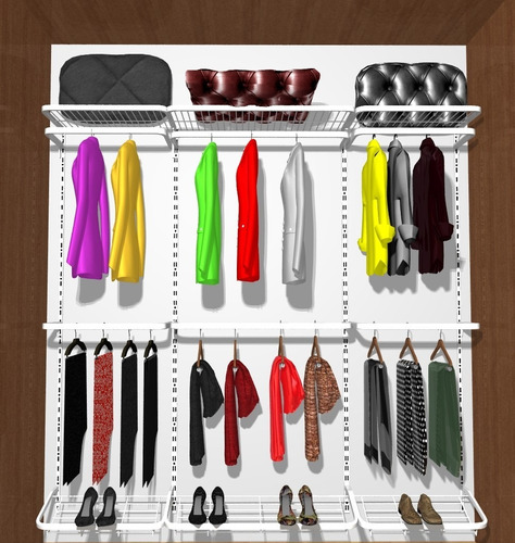 O Closet Aramado Modular 2,10 Larg X 2 Mt Altura X 0,40 Cm