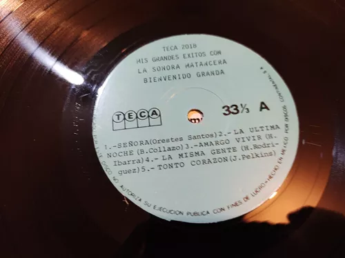 BIENVENIDO GRANDA CON LA SONORA MATANCERA Mis Grandes Exitos LP TECA 