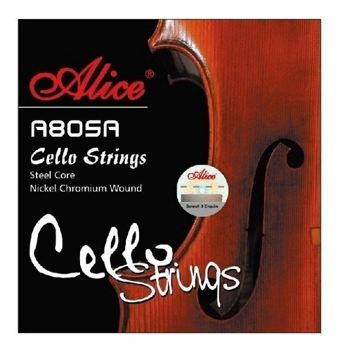 Alice A805a Encordado Cello 4/4 Cuerdas Acero Nickel