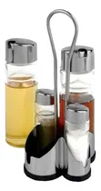 Comprar Aceitera Y Vinagrera Set X 4 + Salero Pimentero Acero Vidrio