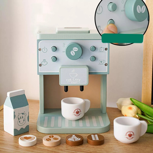 J Máquina De Café Infantil De Madera, Juego De Rol, Juego