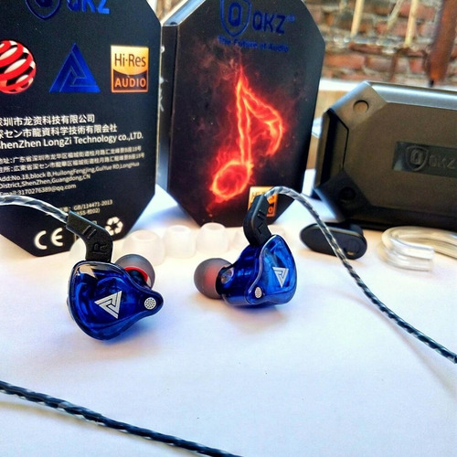Qkz Ak6 Con Micro + Estuche Audifonos Auriculares Azul