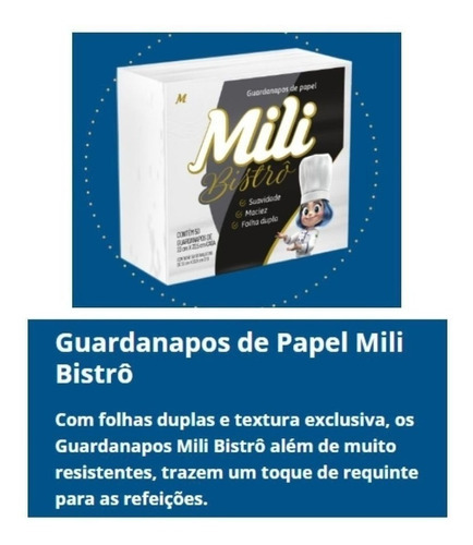 Guardanapo Mili Bistro Folha Dupla 30x29,5cm- 24 Pactes C/50