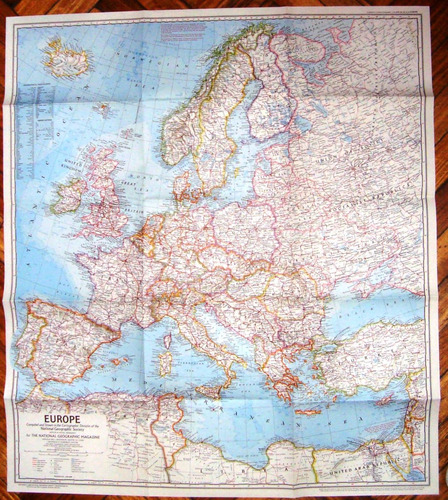 Mapa Nat Geo Europa Politico Paises Francia Alemania 1969