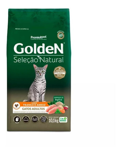 Golden Ração P/ Gato Adulto Seleção Natural Frango 10,1kg