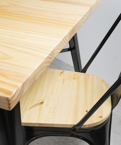 Mesa Tolix Madera Cuadrada 80x80x75cm Venhoouse