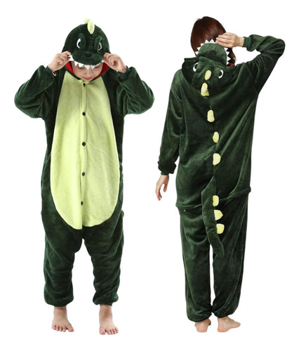 Pijama Enterito Con Capucha Cocodrilo Niños Y Adultos