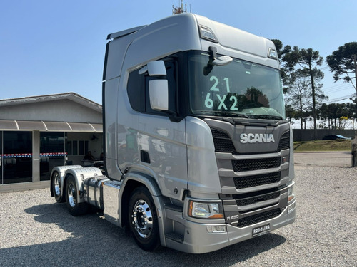 Scania R 450 Cinza 6x2 2021 Susp. Ar Teto Alto R450 Retarder
