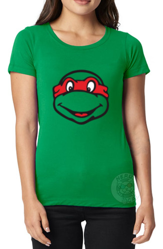Tartarugas Ninjas Rafael Rosto Desenho Babylook Camiseta
